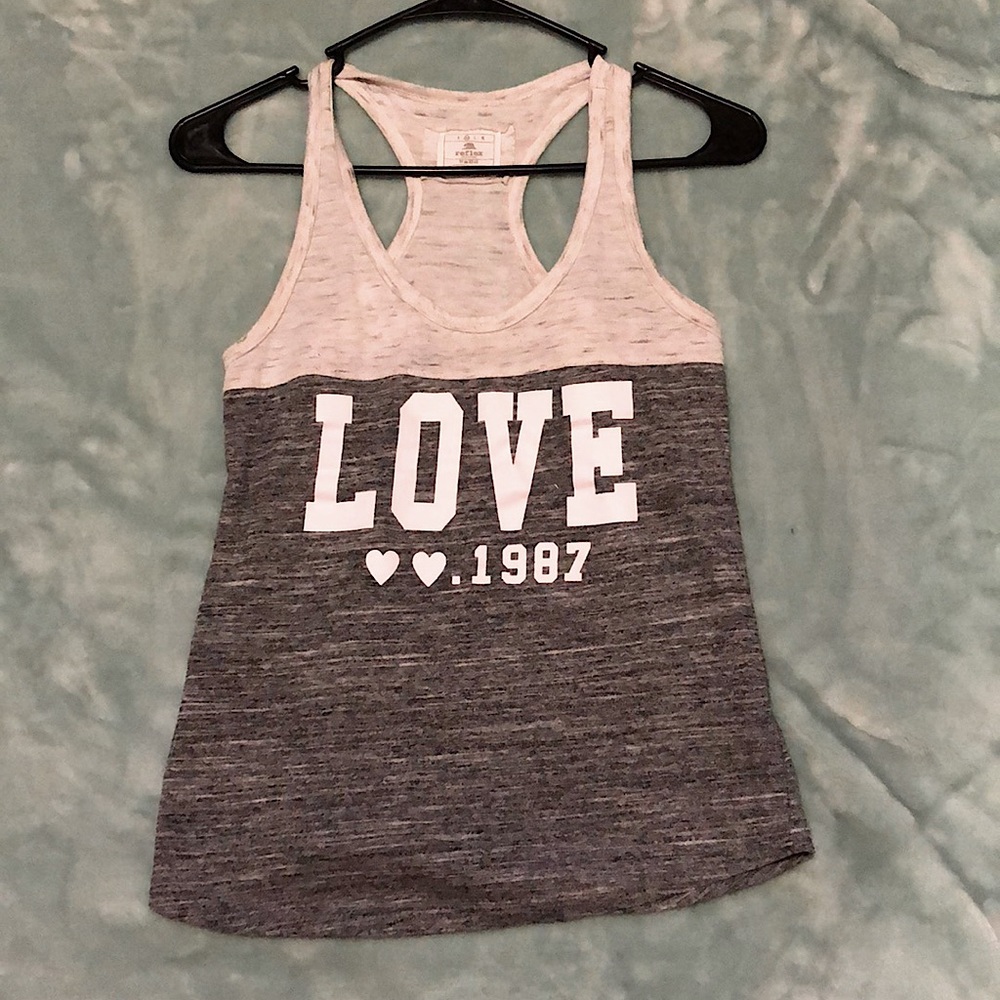 Grey/White split Tank Top